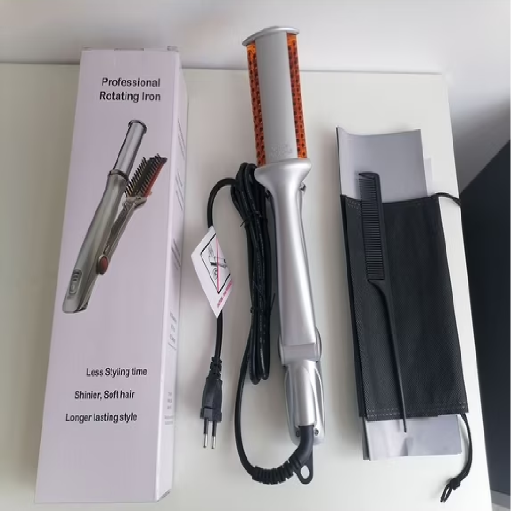 2-in-1 Automatic Rotating Hair Curler and Straightener – Ceramic Ionic Hair Styling Tool