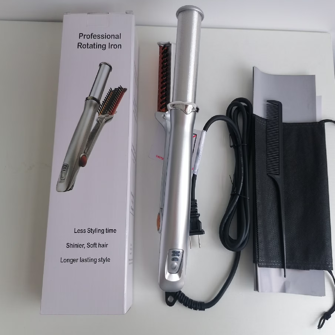 2-in-1 Automatic Rotating Hair Curler and Straightener – Ceramic Ionic Hair Styling Tool