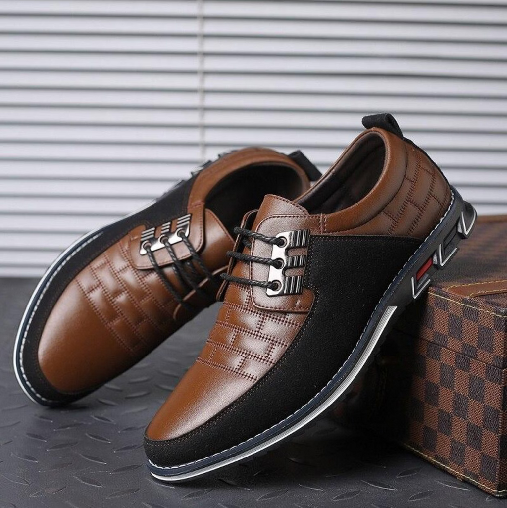 Gatsby Men's Leather Oxford Derby Shoes – Classic Formal Footwear