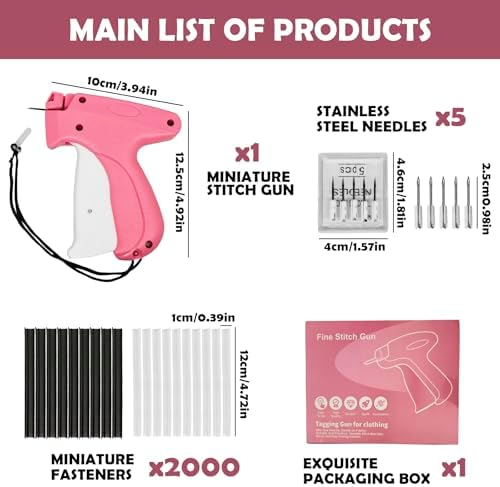 Portable Stitch Gun for Clothes – Handheld Quick Clothing Fixer Set with 2000 Fasteners