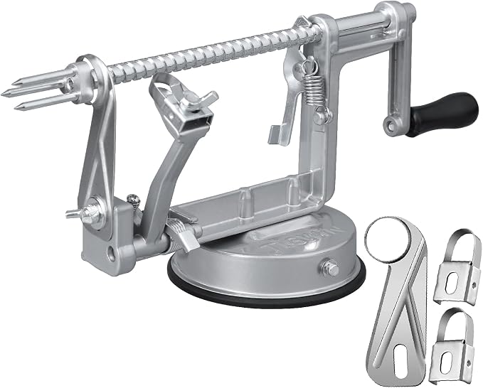 AFOURT Stainless Steel Apple and Potato Peeler, Slicer and Corer with Suction Base
