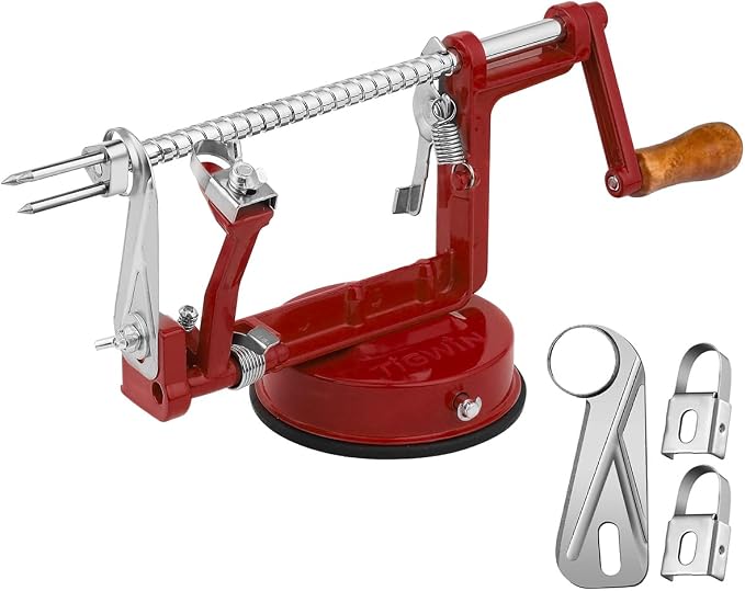 AFOURT Stainless Steel Apple and Potato Peeler, Slicer and Corer with Suction Base