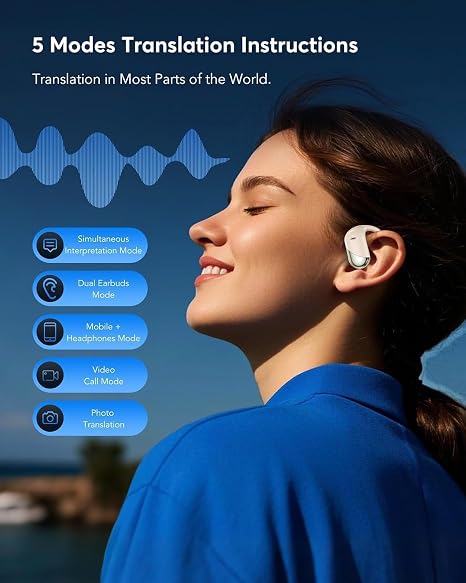 AI Translation Earbuds with Real-Time Translation and 60-Hour Battery Life