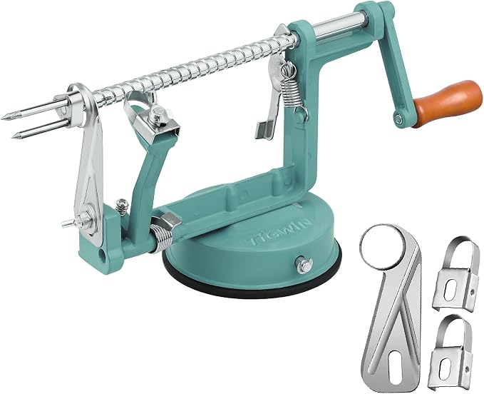 AFOURT Stainless Steel Apple and Potato Peeler, Slicer and Corer with Suction Base