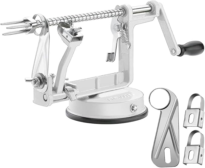 AFOURT Stainless Steel Apple and Potato Peeler, Slicer and Corer with Suction Base