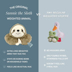 Sunnie the Sloth Weighted Plush Animal – Soft Stuffed Sloth Toy for Home and Everyday Use