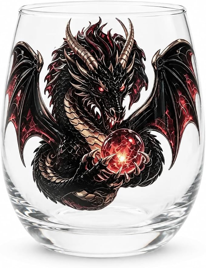 3D Mythic Dragon Glass Cup – Decorative Raised-Design Glassware for Ho ...