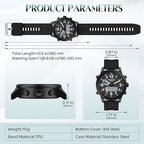 PINIDOUS Men’s Digital Analog Quartz Watch – Waterproof Wristwatch with Military-Inspired Design