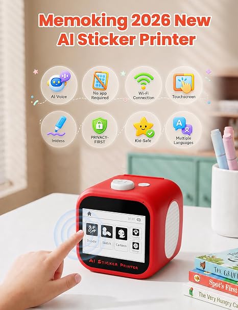 AI Sticker Maker for Kids – Voice-to-Sticker Printer with Touchscreen