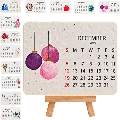 Plantable Seed Calendar 2027 – Eco-Friendly Growable Calendar with Stand