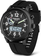 PINIDOUS Men’s Digital Analog Quartz Watch – Waterproof Wristwatch with Military-Inspired Design