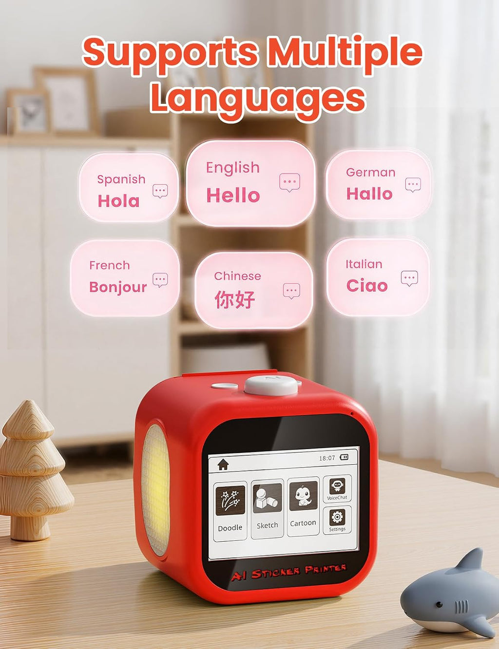 AI Sticker Maker for Kids – Voice-to-Sticker Printer with Touchscreen