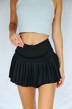 Gold Hinge Black Pleated Tennis Skirt | Women's Skirt