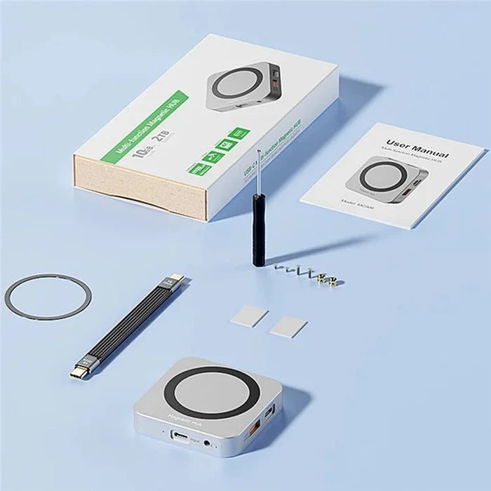 8-in-1 Magnetic M.2 NVMe SSD Enclosure – USB-C 3.2 Gen 2 10Gbps with 100W PD Charging for iPhone 15 Pro and MacBook
