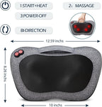 VIKTOR JURGEN Shiatsu Back Massager with Heat Function – Gray, Portable Massage Cushion