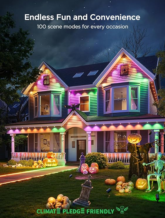 Govee Permanent Outdoor LED Lights 2 – 100 ft RGBIC Smart Lights with 100 Lighting Modes