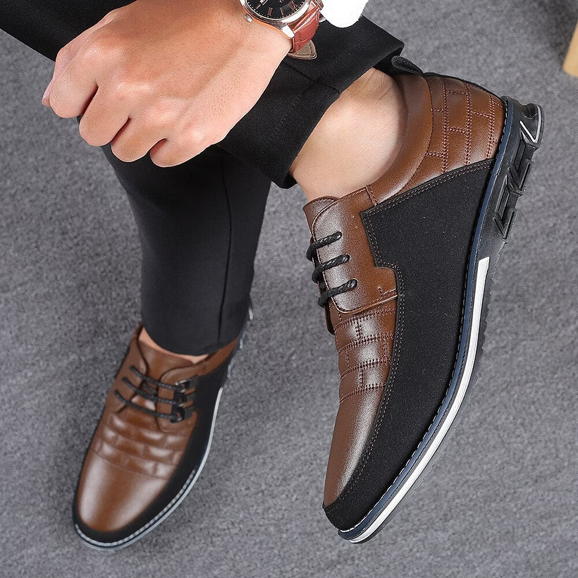 Gatsby Men's Leather Oxford Derby Shoes – Classic Formal Footwear