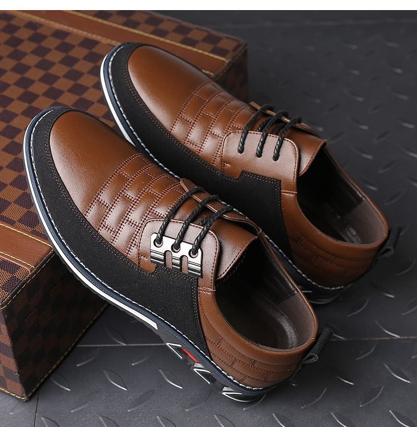 Gatsby Men's Leather Oxford Derby Shoes – Classic Formal Footwear