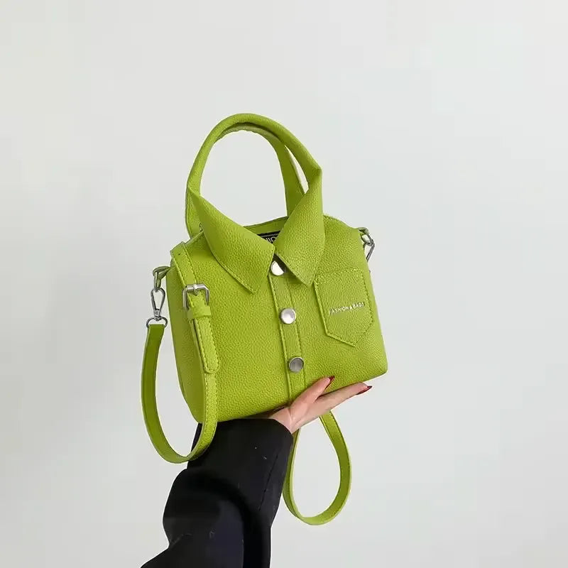PU Compact Square Crossbody Soulder Zipper Bag
