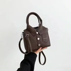 PU Compact Square Crossbody Soulder Zipper Bag