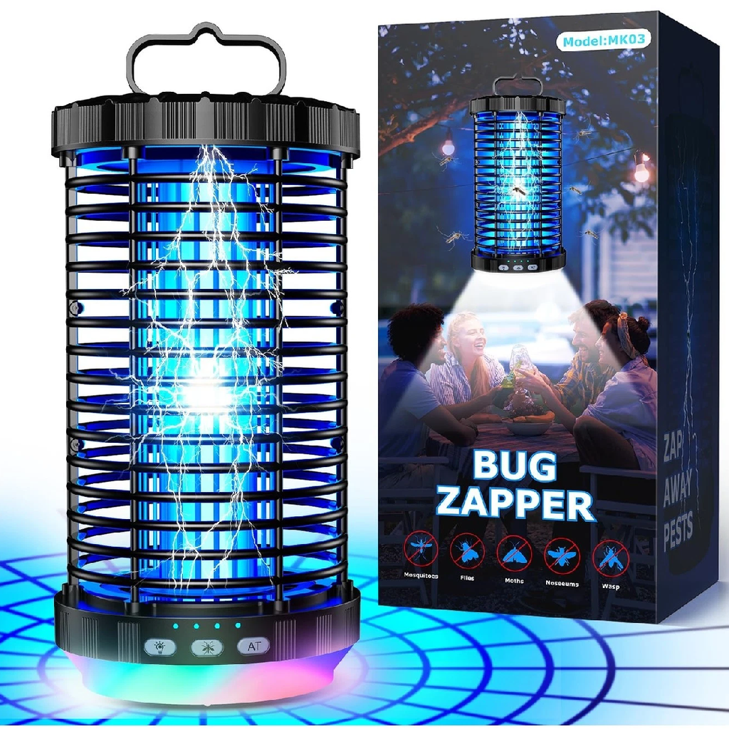 CreateFun 3-in-1 Rechargeable Bug Zapper – Outdoor Insect Trap