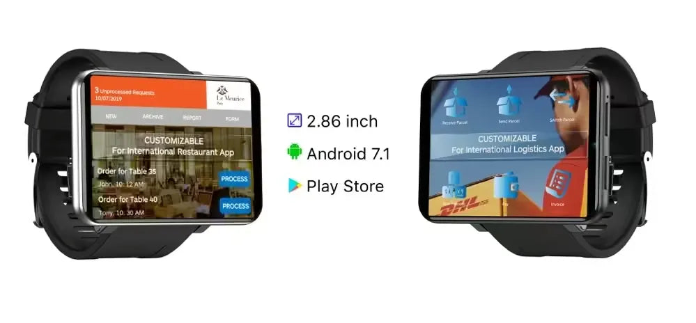 DM100 Smartwatch 2.86" Touchscreen with SIM, GPS, Camera & WiFi