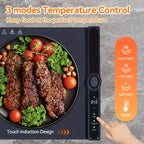 Portable Food Warming Mat with 3 Temperature Levels & 6-Hour Timer