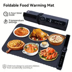 Portable Food Warming Mat with 3 Temperature Levels & 6-Hour Timer
