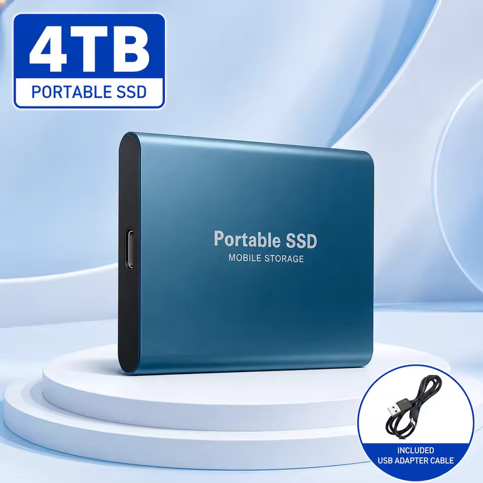 Portable External SSD with USB 3.0 Type-C Connectivity, High-Speed Data Storage Drive for Laptop, PC, and Mac