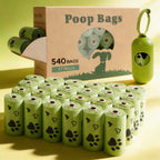 Dog Waste Bags 540 Count with Dispenser – Extra Large, Unscented and Durable