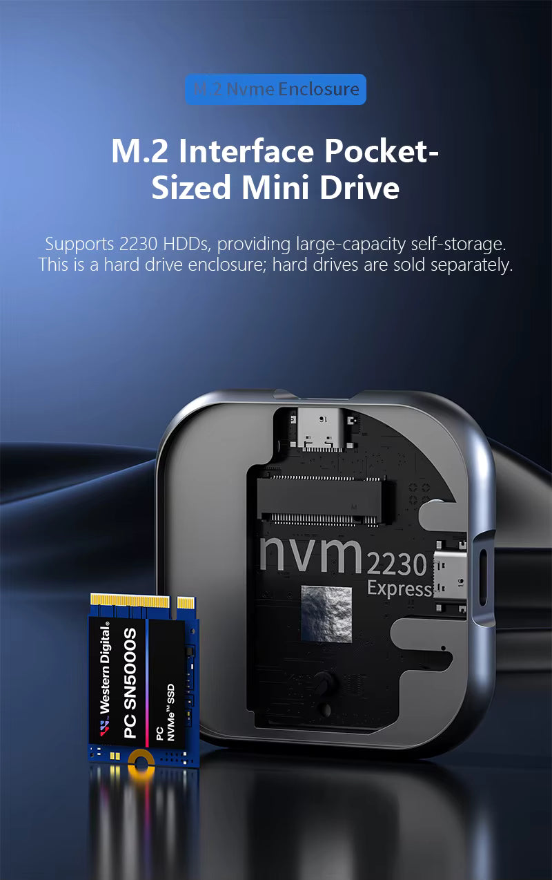 Magnetic M.2 NVMe SSD Expansion Dock – USB 3.2 Type-C 10Gbps with PD Fast Charging for iPhone, iPad, PS5 and Laptop