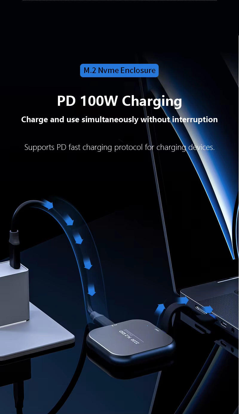 Magnetic M.2 NVMe SSD Expansion Dock – USB 3.2 Type-C 10Gbps with PD Fast Charging for iPhone, iPad, PS5 and Laptop