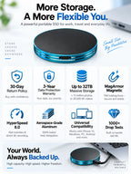Magnetic Portable External SSD – Compact Solid State Drive with USB-C Connectivity