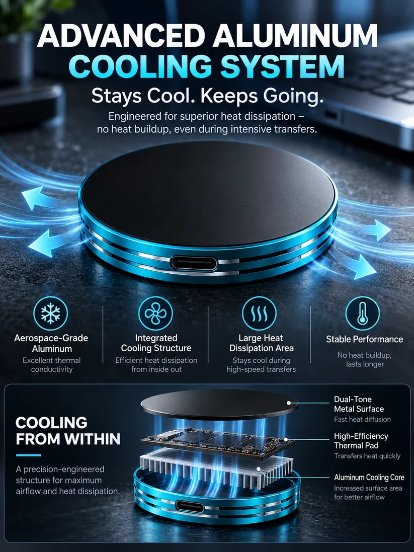 Magnetic Portable External SSD – Compact Solid State Drive with USB-C Connectivity