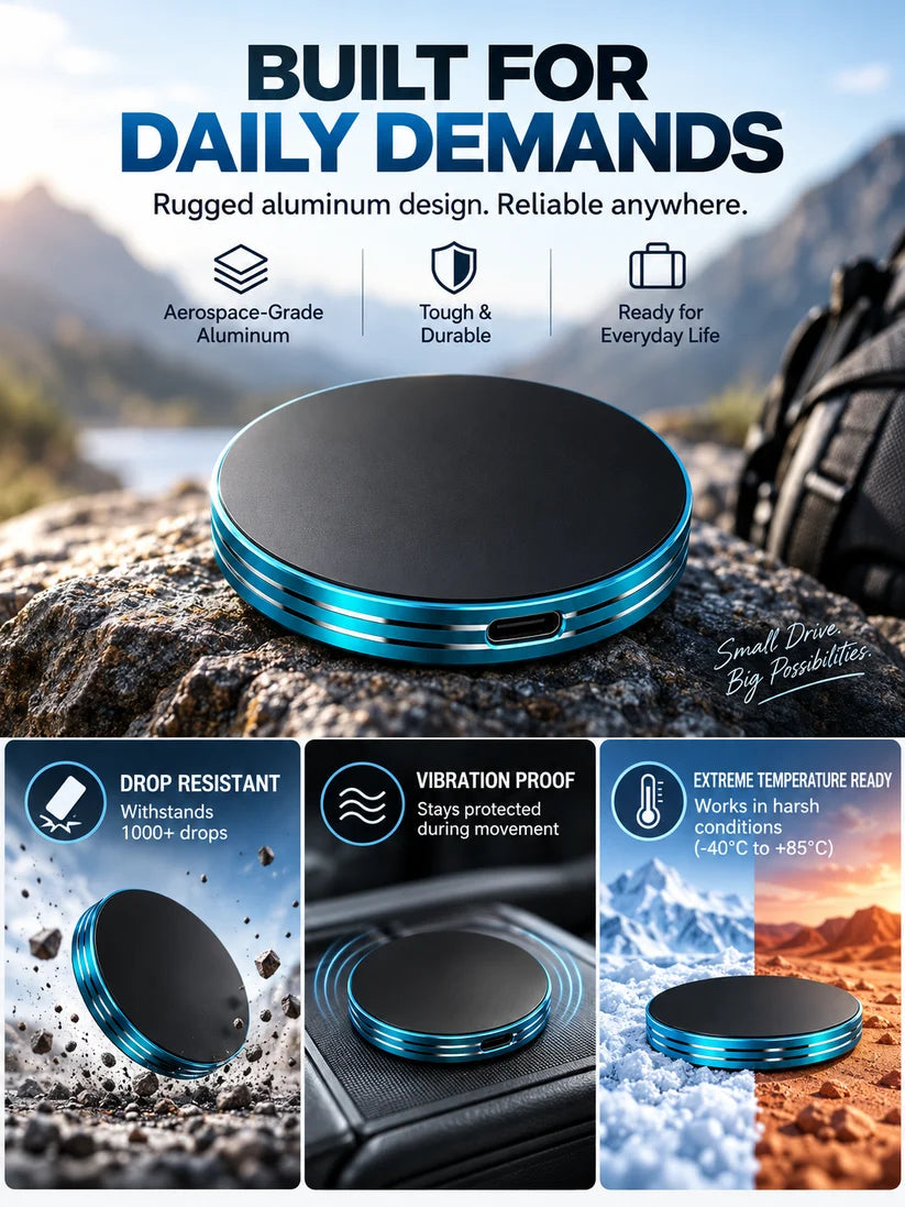 Magnetic Portable External SSD – Compact Solid State Drive with USB-C Connectivity