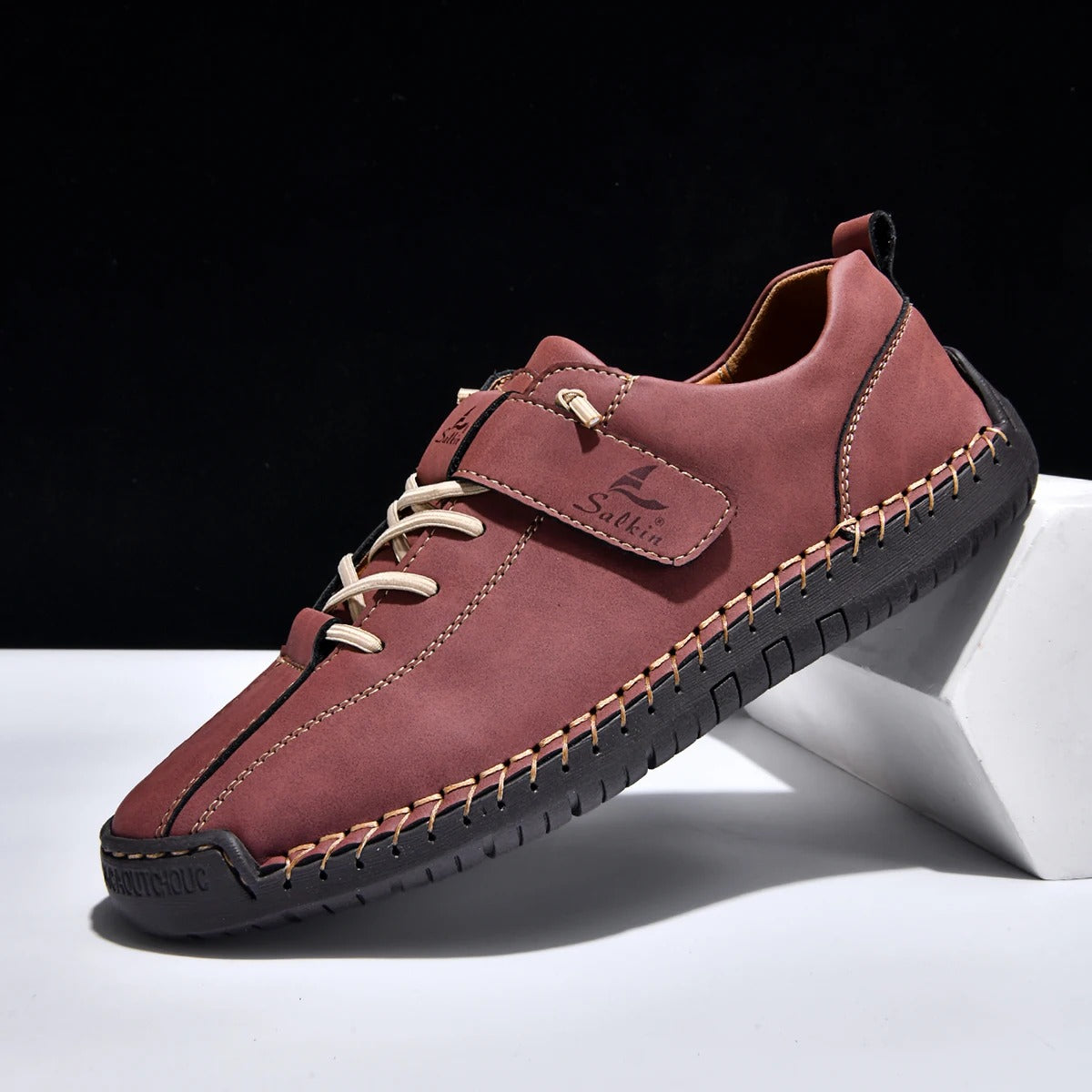 Men's Lightweight Casual Leather Shoes – Breathable Slip-On Walking and Driving Shoes