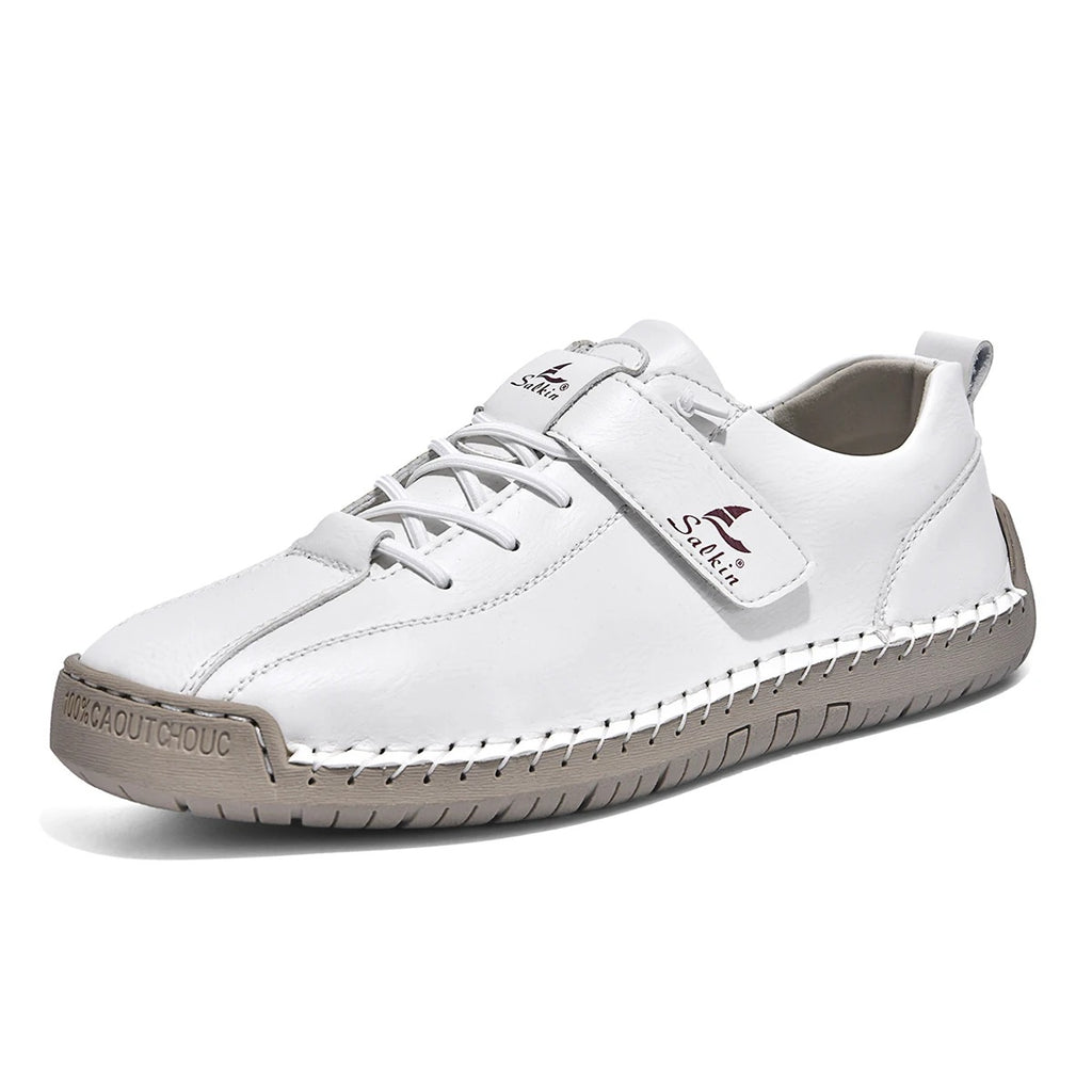Men's Lightweight Casual Leather Shoes – Breathable Slip-On Walking and Driving Shoes