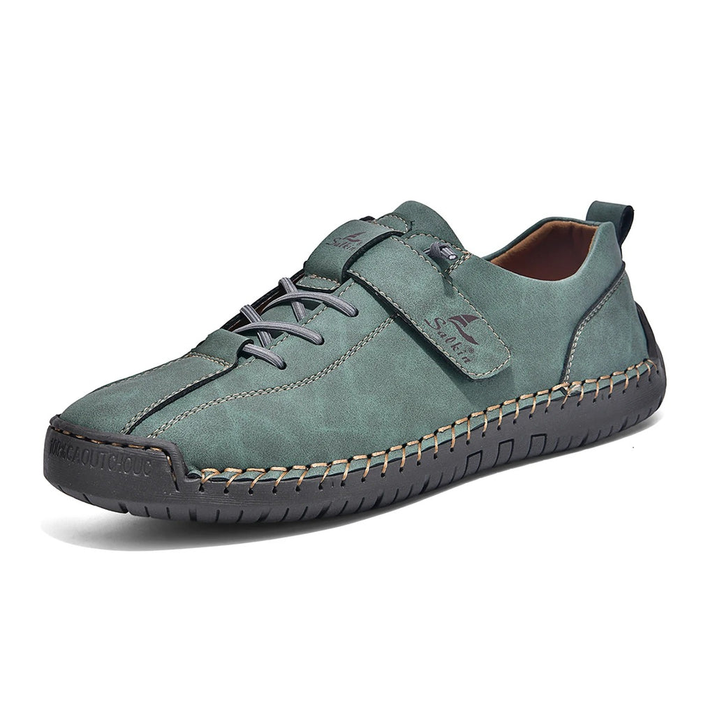 Men's Lightweight Casual Leather Shoes – Breathable Slip-On Walking and Driving Shoes