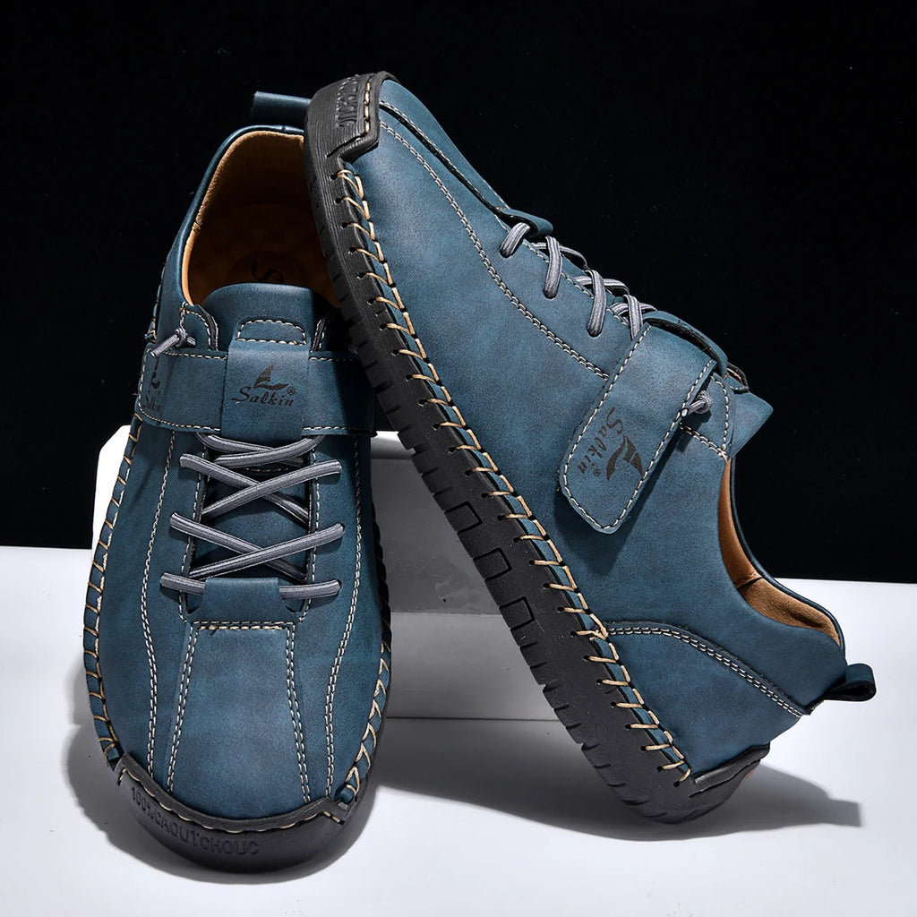 Men's Lightweight Casual Leather Shoes – Breathable Slip-On Walking and Driving Shoes