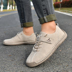 Men's Lightweight Casual Leather Shoes – Breathable Slip-On Walking and Driving Shoes
