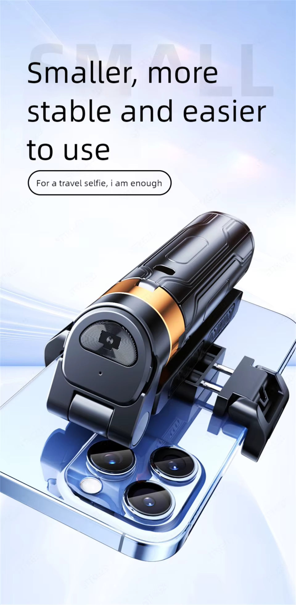 Mini Selfie Stick with Bluetooth Remote – Portable Phone Holder for Photos, Videos and Live Streaming
