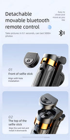Mini Selfie Stick with Bluetooth Remote – Portable Phone Holder for Photos, Videos and Live Streaming