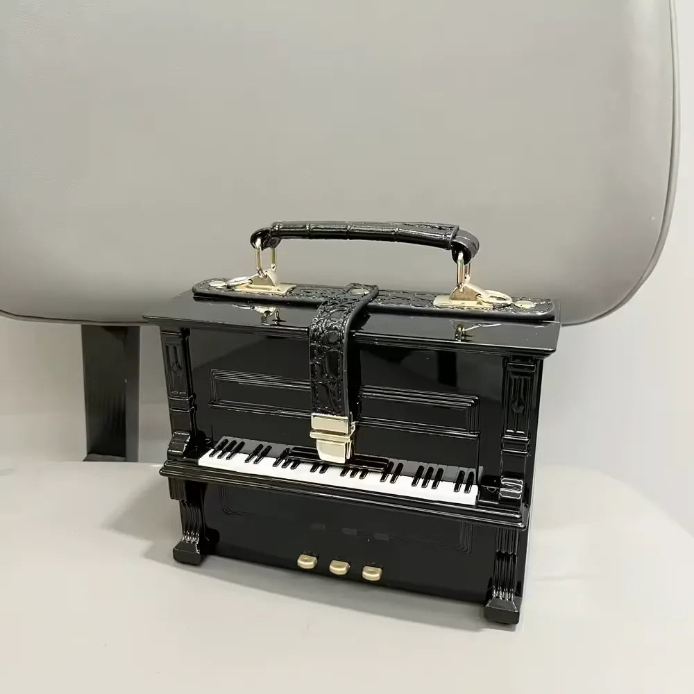 Piano Shaped Crossbody Shoulder Handbag