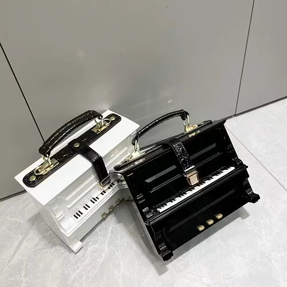 Piano Shaped Crossbody Shoulder Handbag