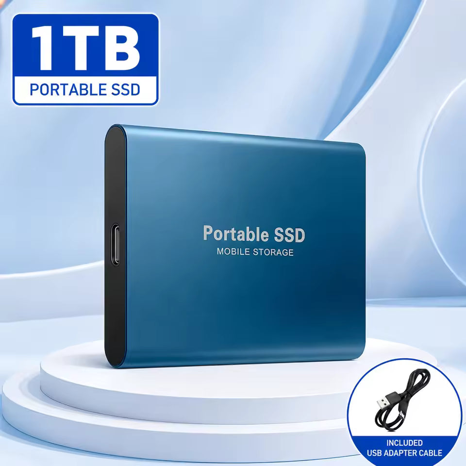 Portable External SSD with USB 3.0 Type-C Connectivity, High-Speed Data Storage Drive for Laptop, PC, and Mac