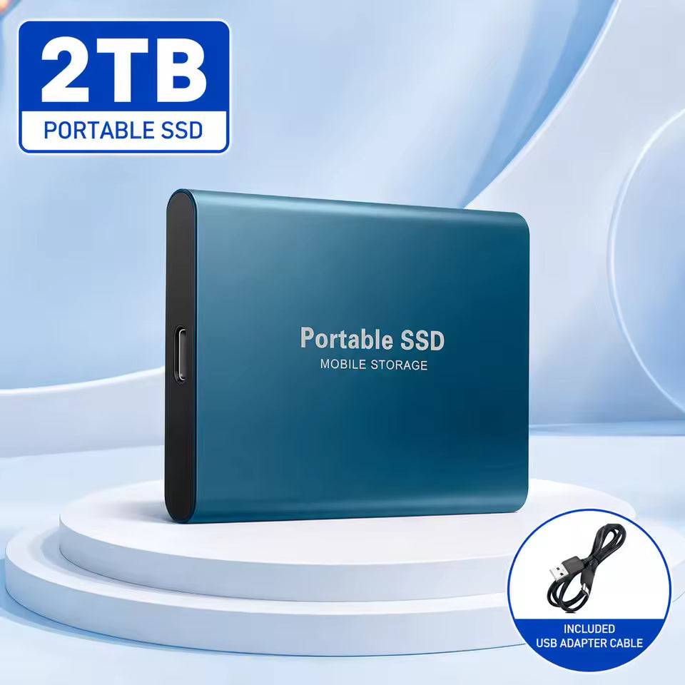Portable External SSD with USB 3.0 Type-C Connectivity, High-Speed Data Storage Drive for Laptop, PC, and Mac