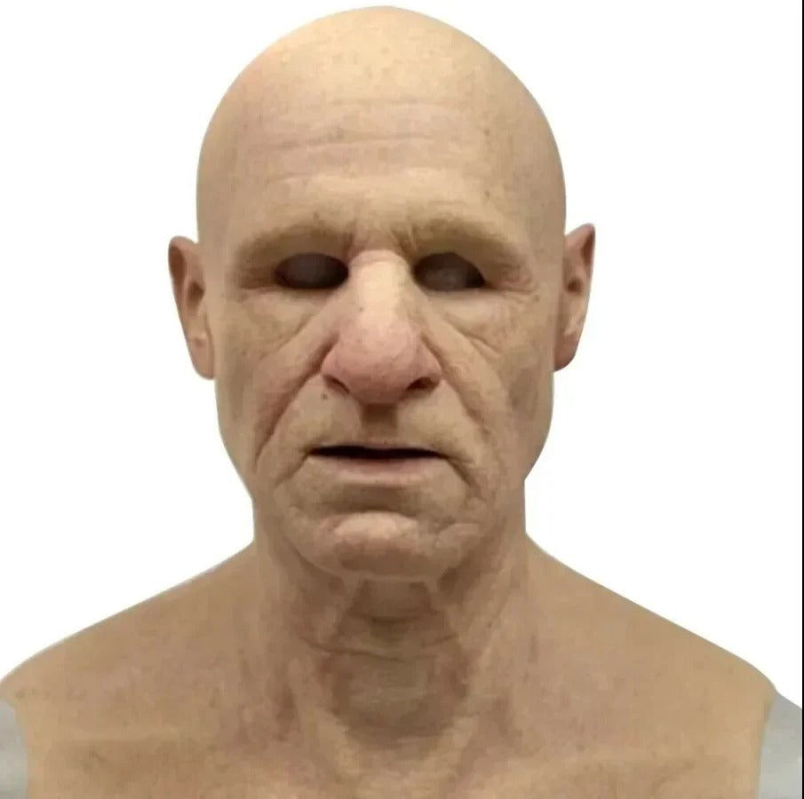Realistic Old Man Latex Full-Face Mask – Halloween, Cosplay and Costume Party Accessory
