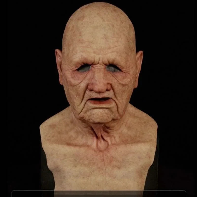 Realistic Old Man Latex Full-Face Mask – Halloween, Cosplay and Costume Party Accessory