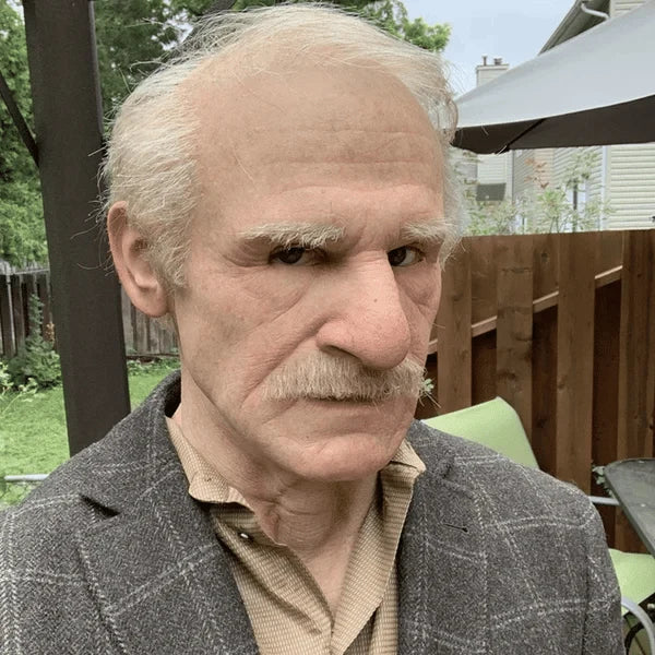 Realistic Old Man Latex Full-Face Mask – Halloween, Cosplay and Costume Party Accessory