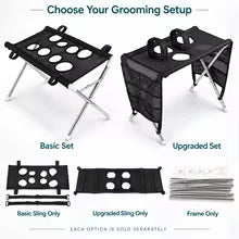 Foldable Pet Grooming Hammock Stand for Cats and Small Dogs – Nail Trimming and Bathing Kit